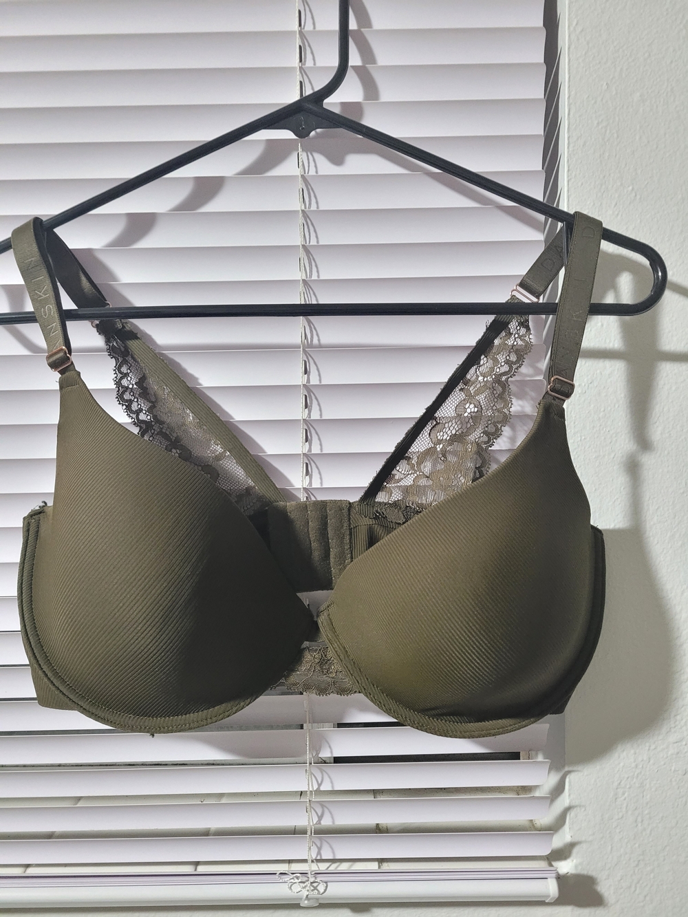Danskin Olive Lace-Back T-Shirt Bra with Underwire